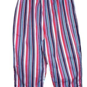 USA RED WHITE BLUE vintage 80s striped cotton spandex capris, modern sz M-L